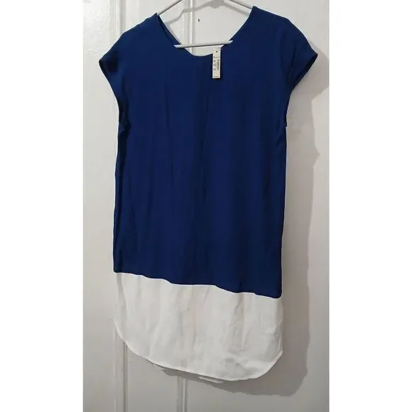 Madewell womens small dress casual color block blue white Lightweight
